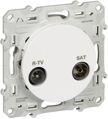 Розетка TV+R+SAT Оконечная без рамки Schneider Electric Odace 1-м. белый картинка